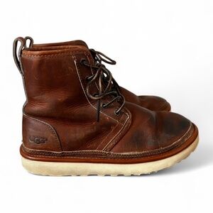 UGG Men's Harkley Horween Pinnacle Leather Lace-Up Boots Size 6